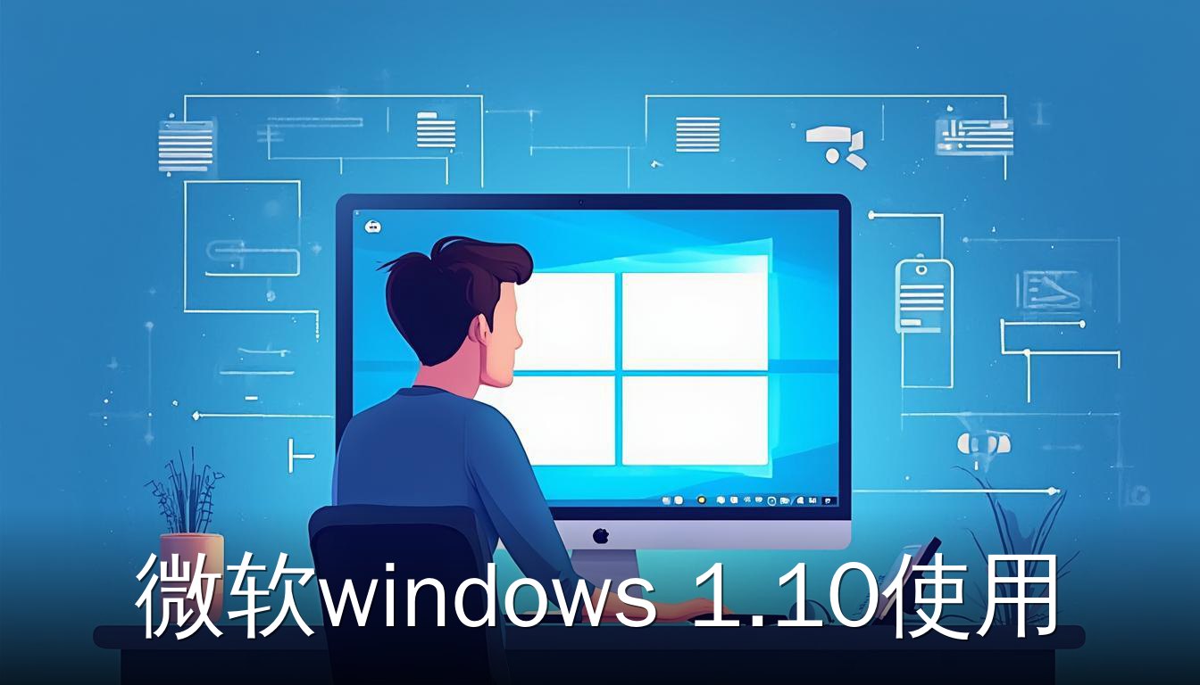 微软windows 1.10使用教程封面图，用户操作电脑桌面